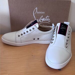 Christian Louboutin F.A.V Fique A Vontade Sneakers White Calf Leather Woman